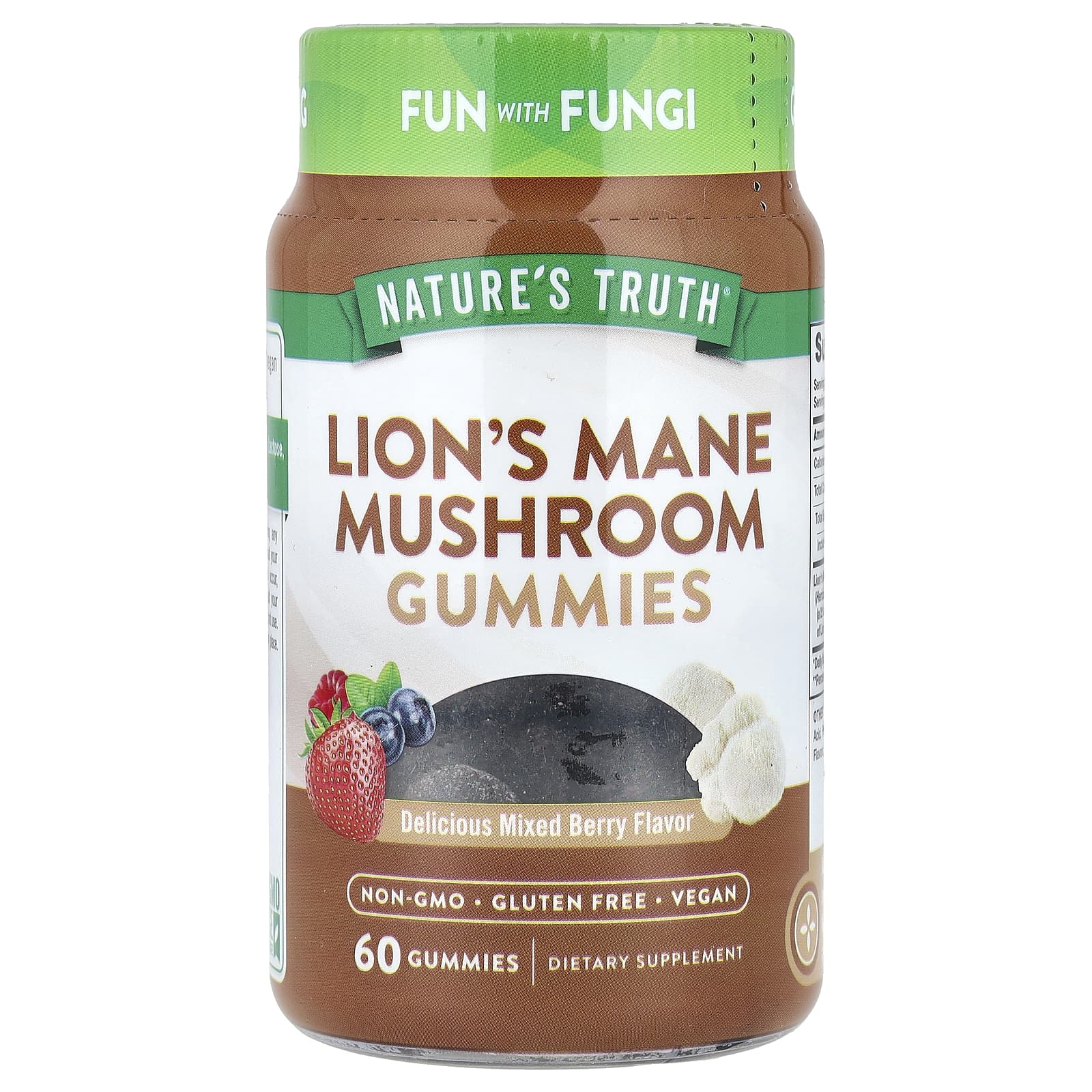 Nature's Truth, Lion's Mane Mushroom Gummies, Delicious Mixed Berry, 60 Gummies - Image 1