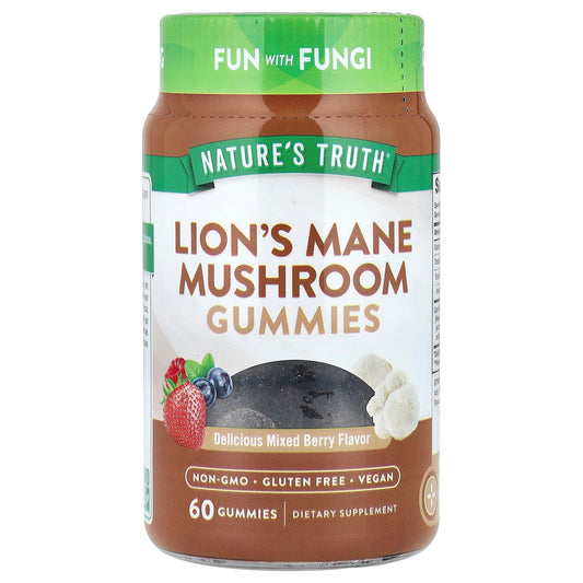 Nature's Truth, Lion's Mane Mushroom Gummies, Delicious Mixed Berry, 60 Gummies - Image 1