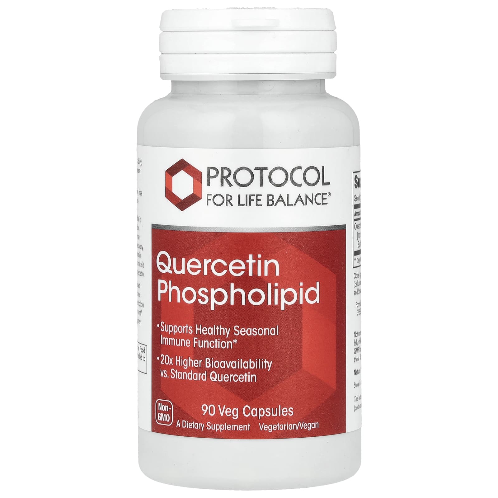 Protocol for Life Balance, Quercetin Phospholipid, 250 mg, 90 Veg Capsules - Image 1