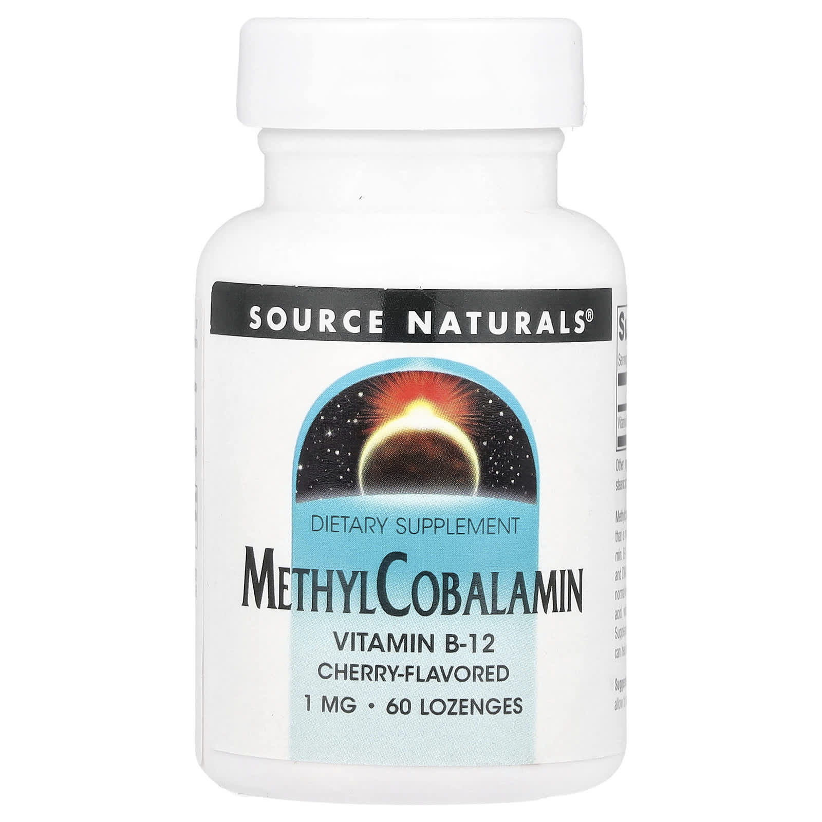 Source Naturals, MethylCobalamin, Cherry, 1 mg, 60 Lozenges - Image 1