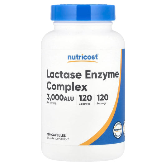 Nutricost, Lactase Enzyme Complex, 3,000 ALU, 120 Capsules - Image 1