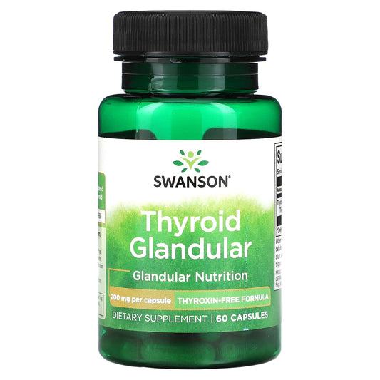 Swanson, Thyroid Glandular, 200 mg, 60 Capsules - Image 1