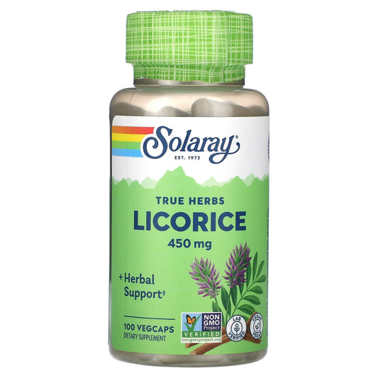 Solaray, True Herbs, Licorice, 450 mg, 100 VegCaps - Image 1