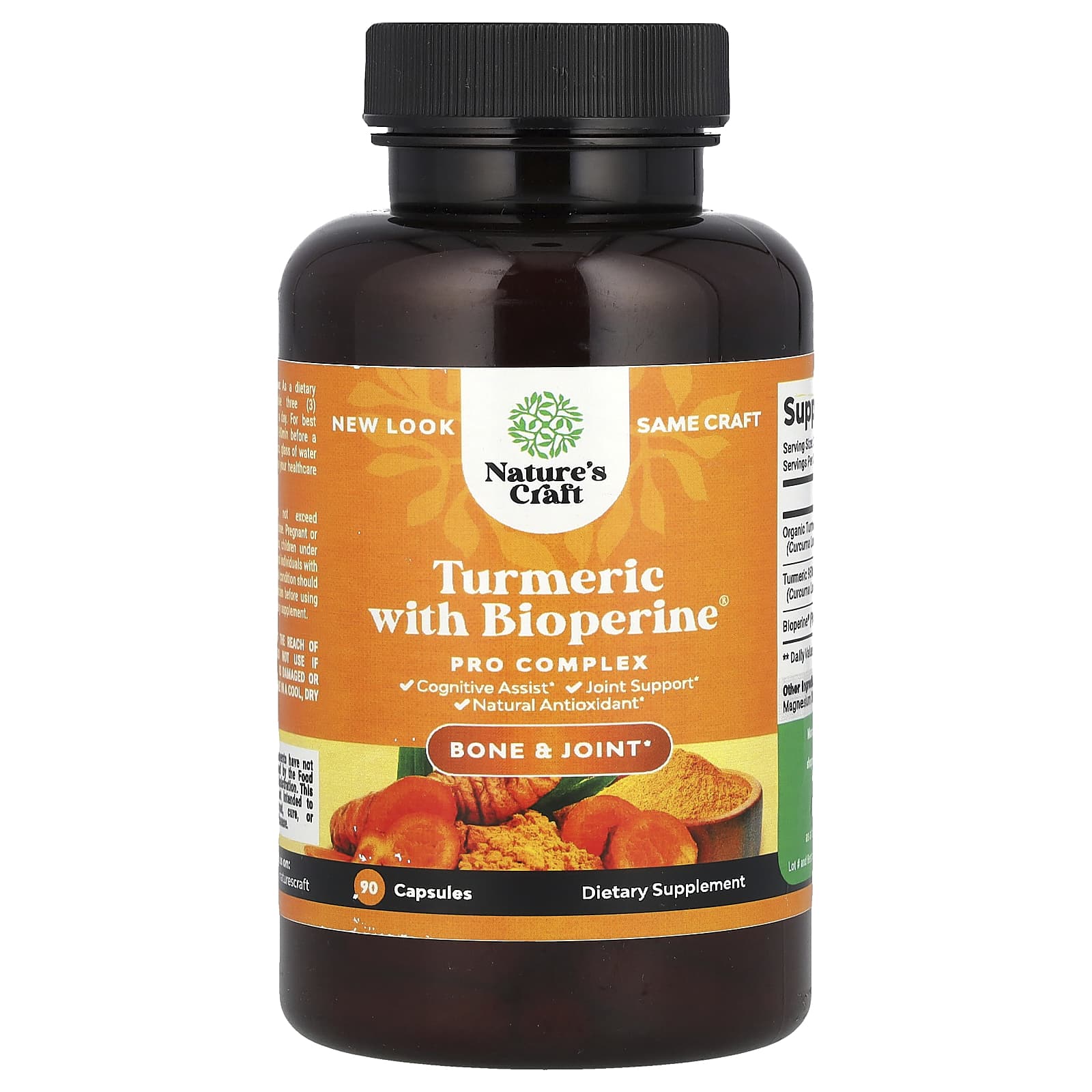 Nature's Craft, Turmeric With BioPerine®, 90 Capsules - Image 1