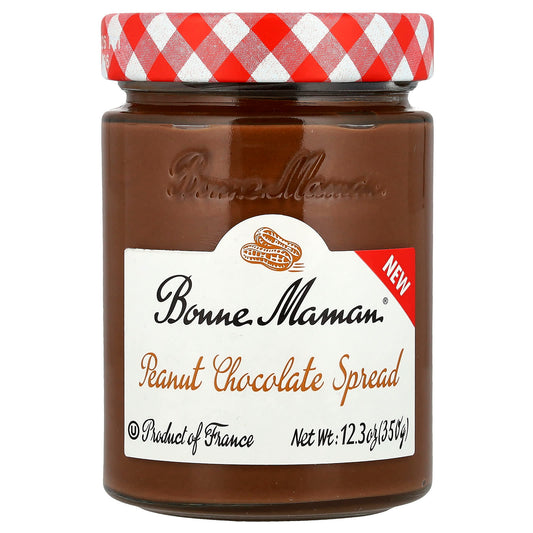 Delicious French Peanut Chocolate Spread by Bonne Maman, 12.3 oz (350g) - Image 1