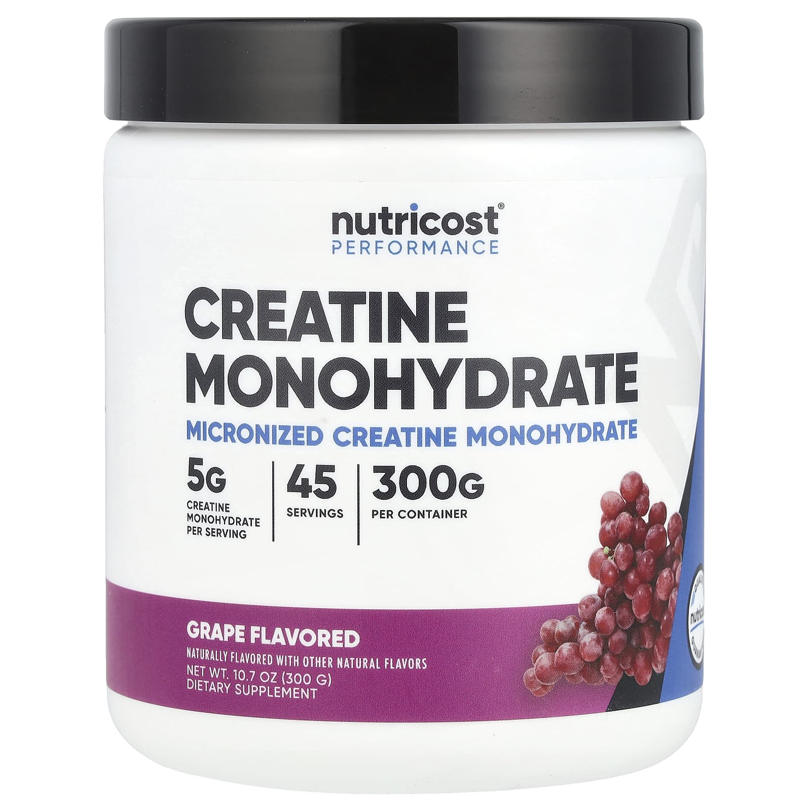 Nutricost, Performance, Creatine Monohydrate, Grape, 10.7 oz (300 g) - Image 1