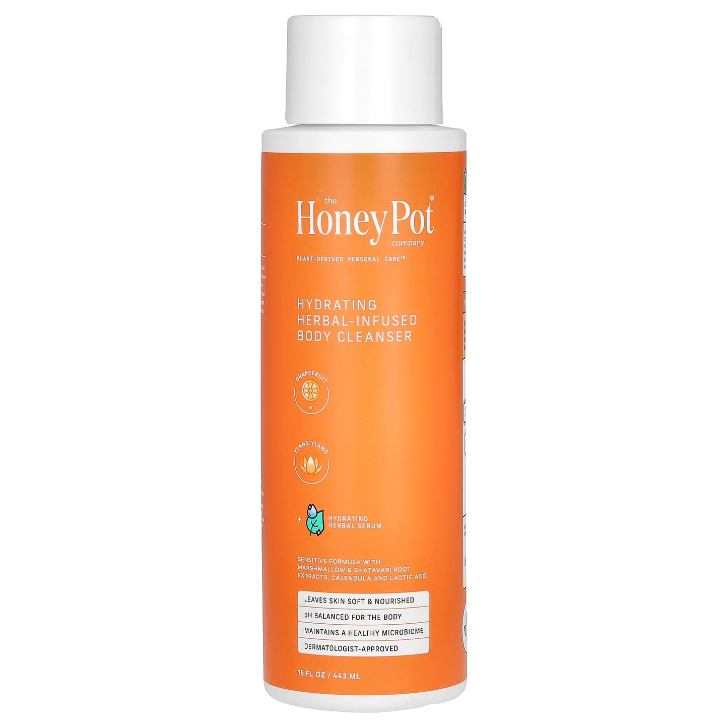 The Honey Pot Company, Hydrating Herbal-Infused Body Cleanser, Grapefruit & Ylang Ylang, 15 fl oz (443 ml) - Image 1
