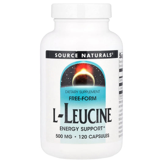 Source Naturals, Free-Form L-Leucine, 500 mg , 120 Capsules - Image 1