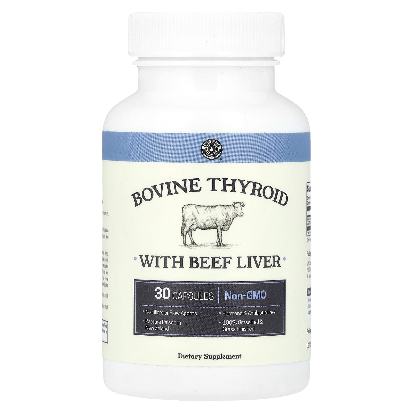 Left Coast Performance, Bovine Thyroid with Beef Liver, 30 Capsules - Image 1