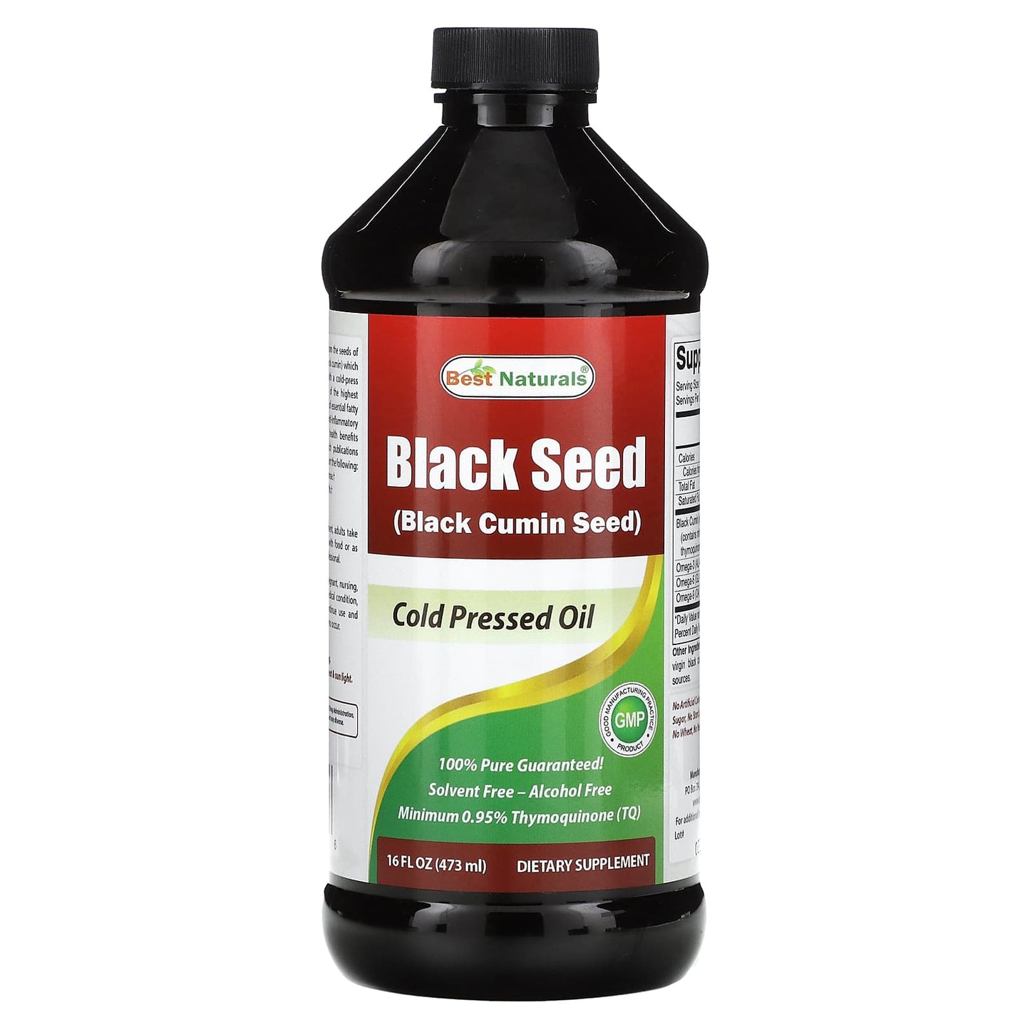 Best Naturals Black Seed Oil, 473ml, Cold Pressed, 100% Pure - Image 1