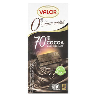 Rich, Decadent Dark Chocolate Bars by Valor, 100% Gluten-Free & 0% Added Sugar