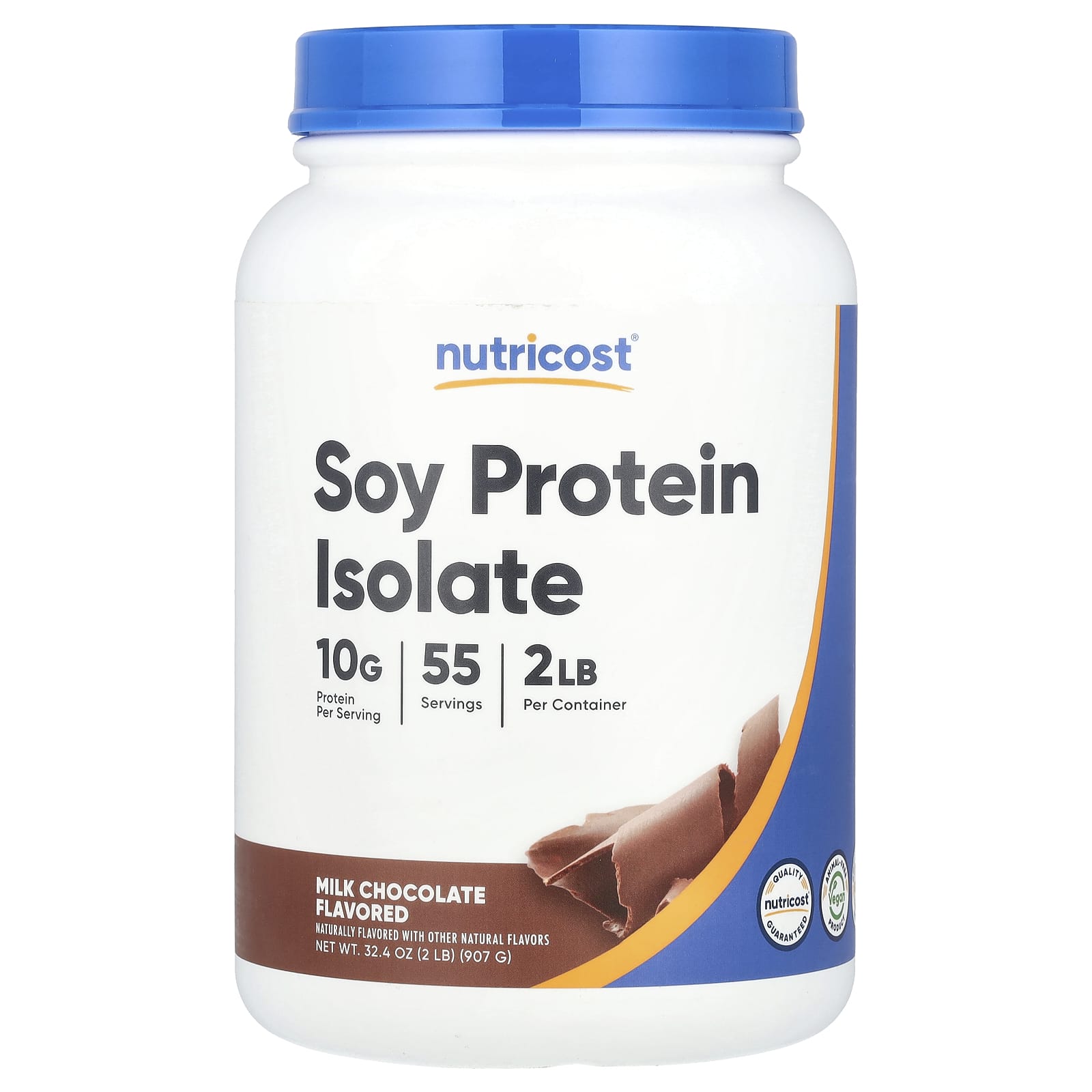 Nutricost, Soy Protein Isolate, Milk Chocolate, 2 lb (907 g) - Image 1