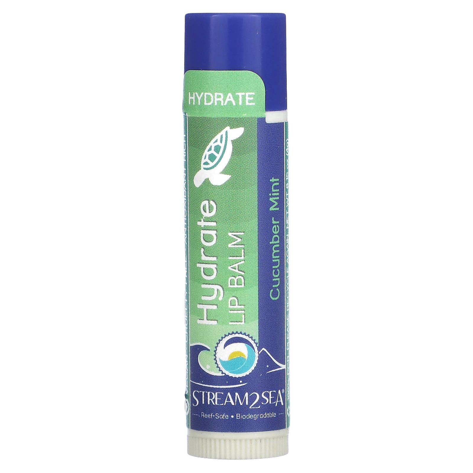 Stream2Sea, Hydrate Lip Balm, Cucumber Mint, 0.15 oz (4 g) - Image 1