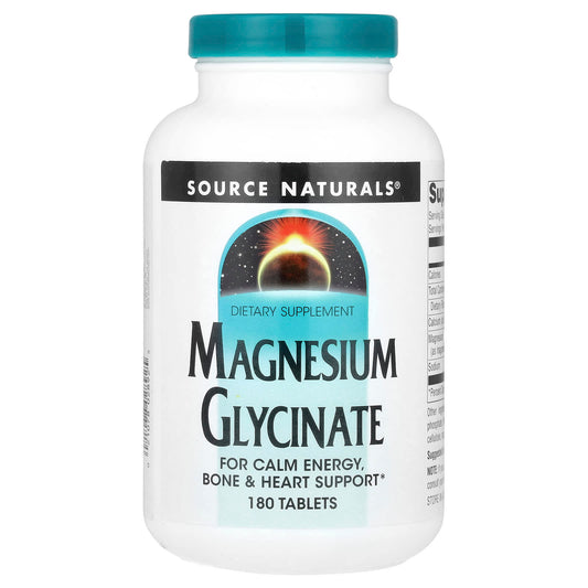 Source Naturals, Magnesium Glycinate , 180 Tablets - Image 1