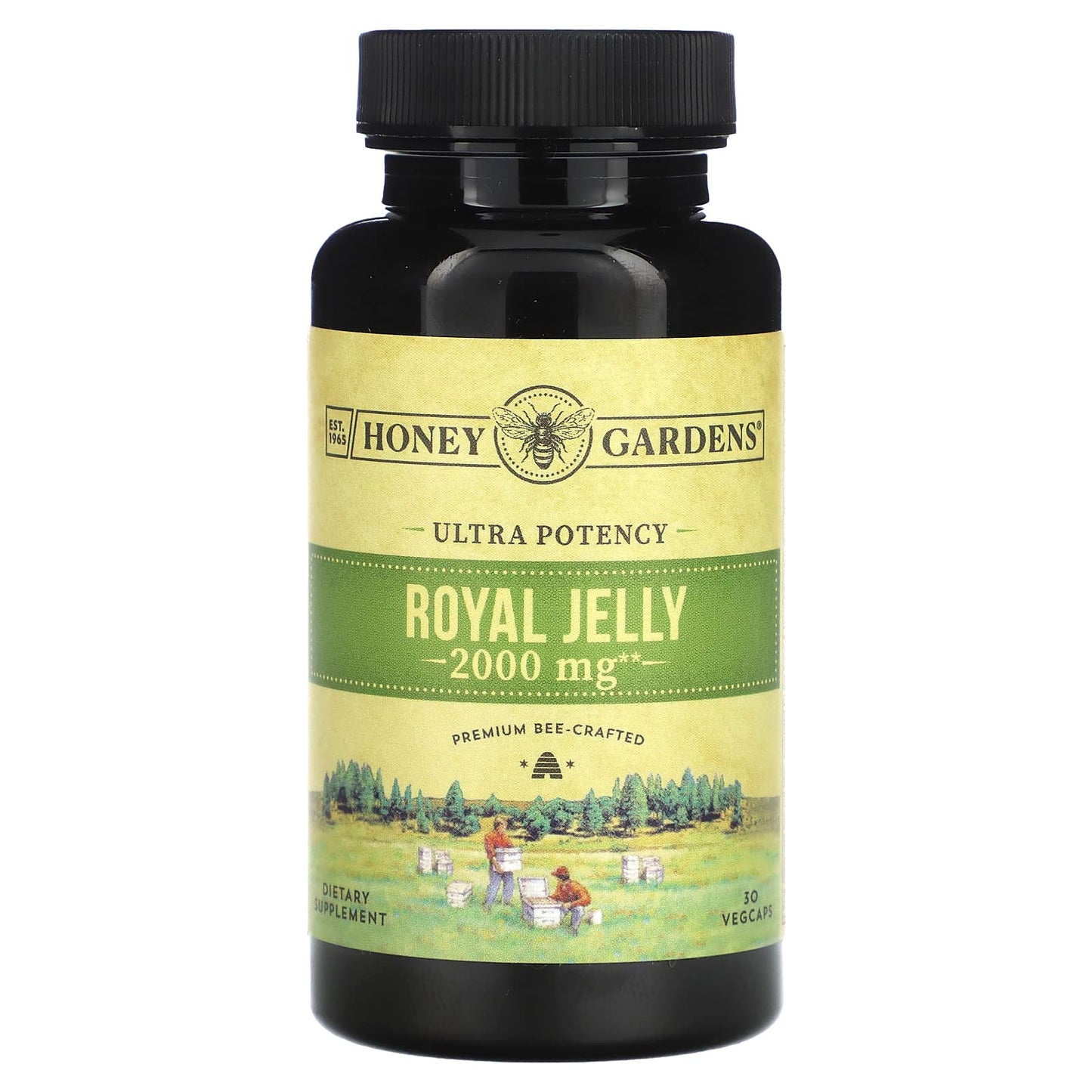 Premium Royal Jelly Supplement - 2000mg, 30 Vegcaps by Honey Gardens - Image 1