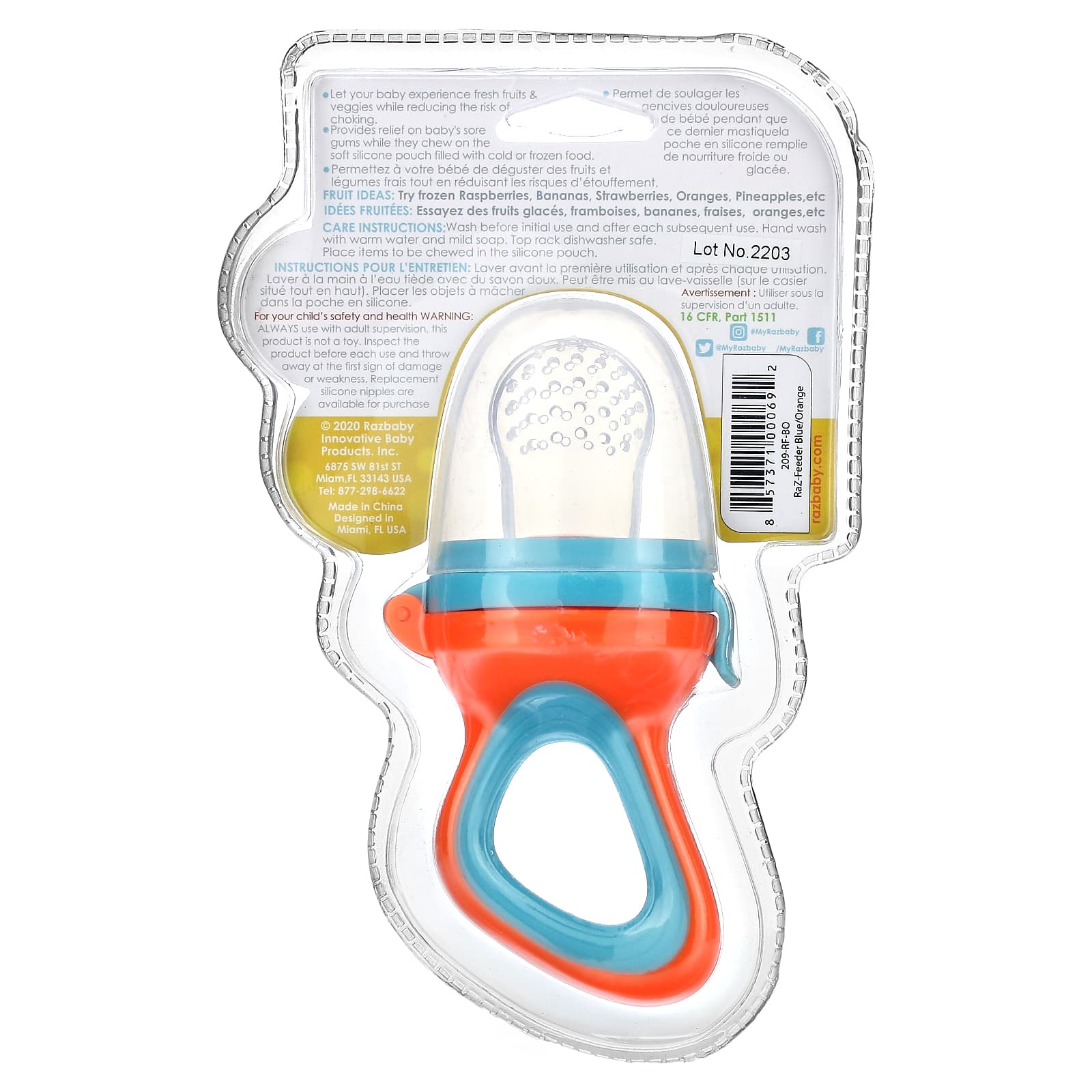 RaZbaby, Raz-Feeder, 6m+, Red & Blue, 1 Feeder - Image 2