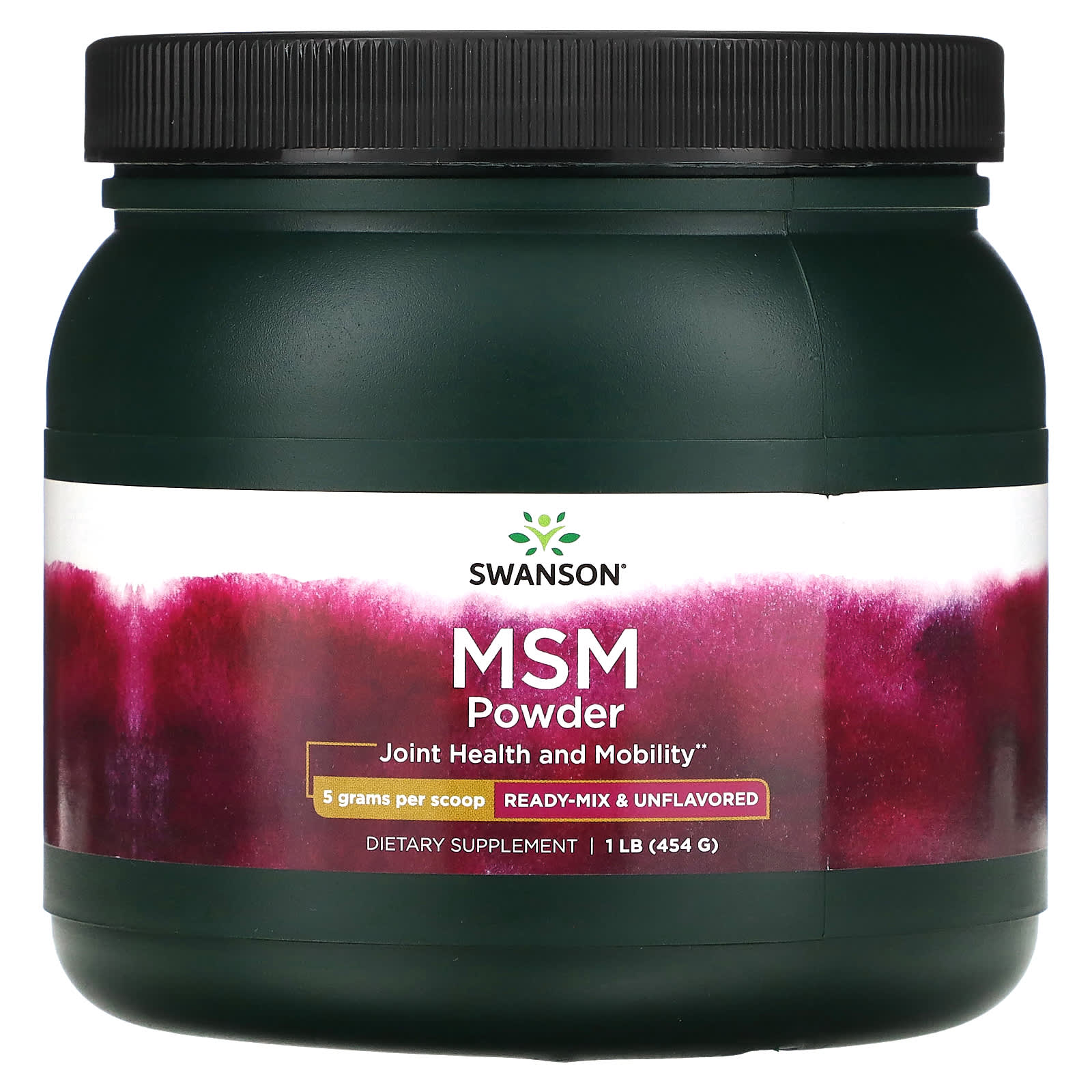 Swanson, MSM Powder, Ready-Mix & Unflavored, 1 lb (454 g) - Image 1