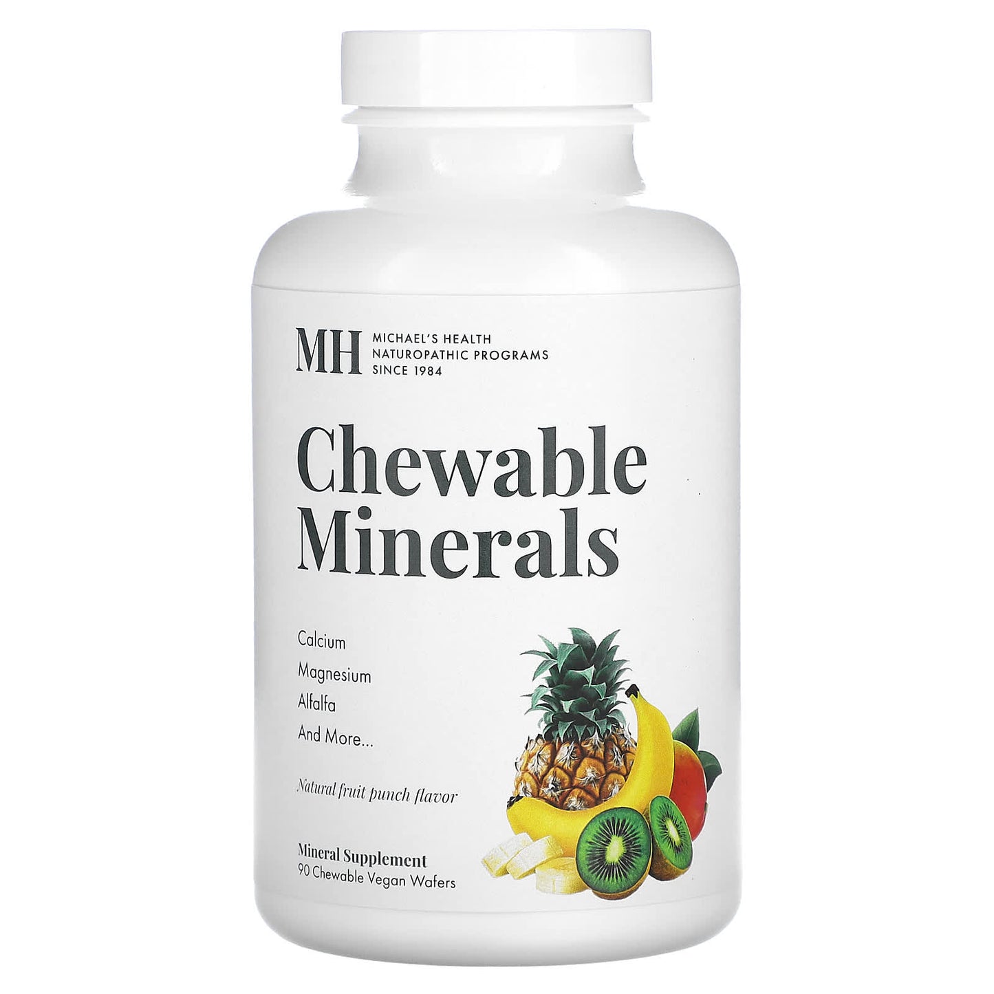 Michael's Health, Chewable Minerals, Natural Fruit Punch, 90 Chewable Vegan Wafers - Image 1