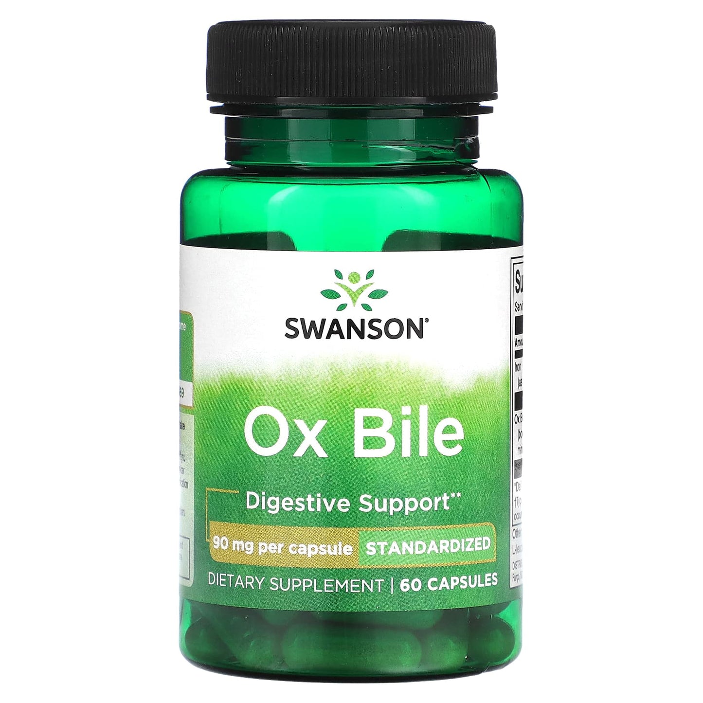Swanson, Ox Bile, 90 mg, 60 Capsules - Image 1