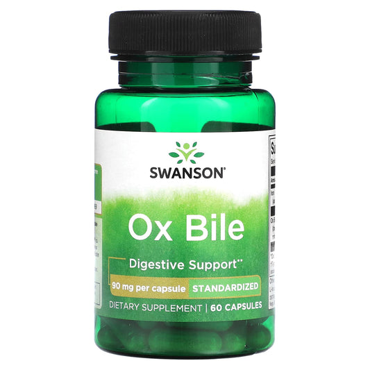 Swanson, Ox Bile, 90 mg, 60 Capsules - Image 1