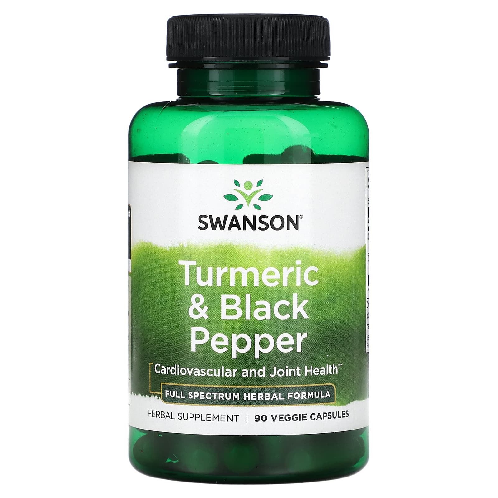 Swanson, Turmeric & Black Pepper, 90 Veggie Capsule - Image 1