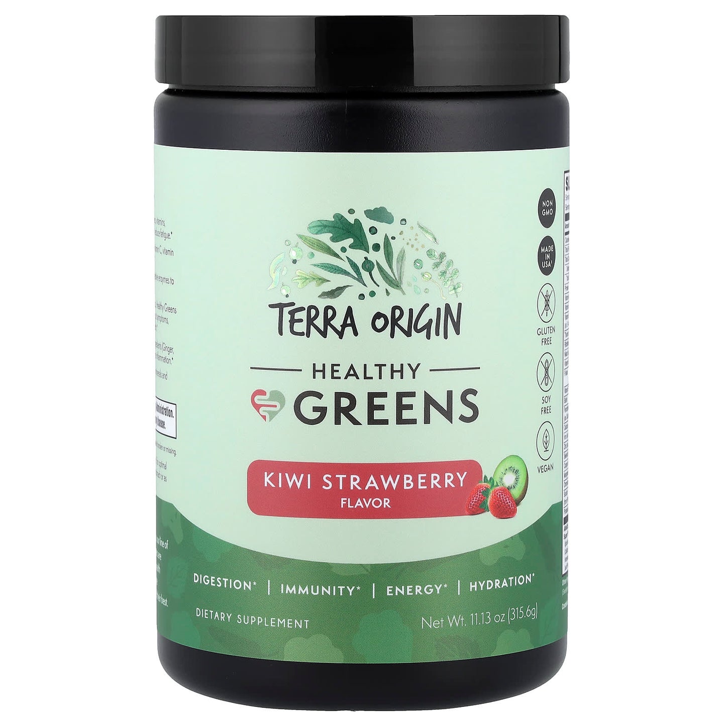 Terra Origin, Healthy Greens, Kiwi Strawberry, 11.13 oz (315.6 g) - Image 1