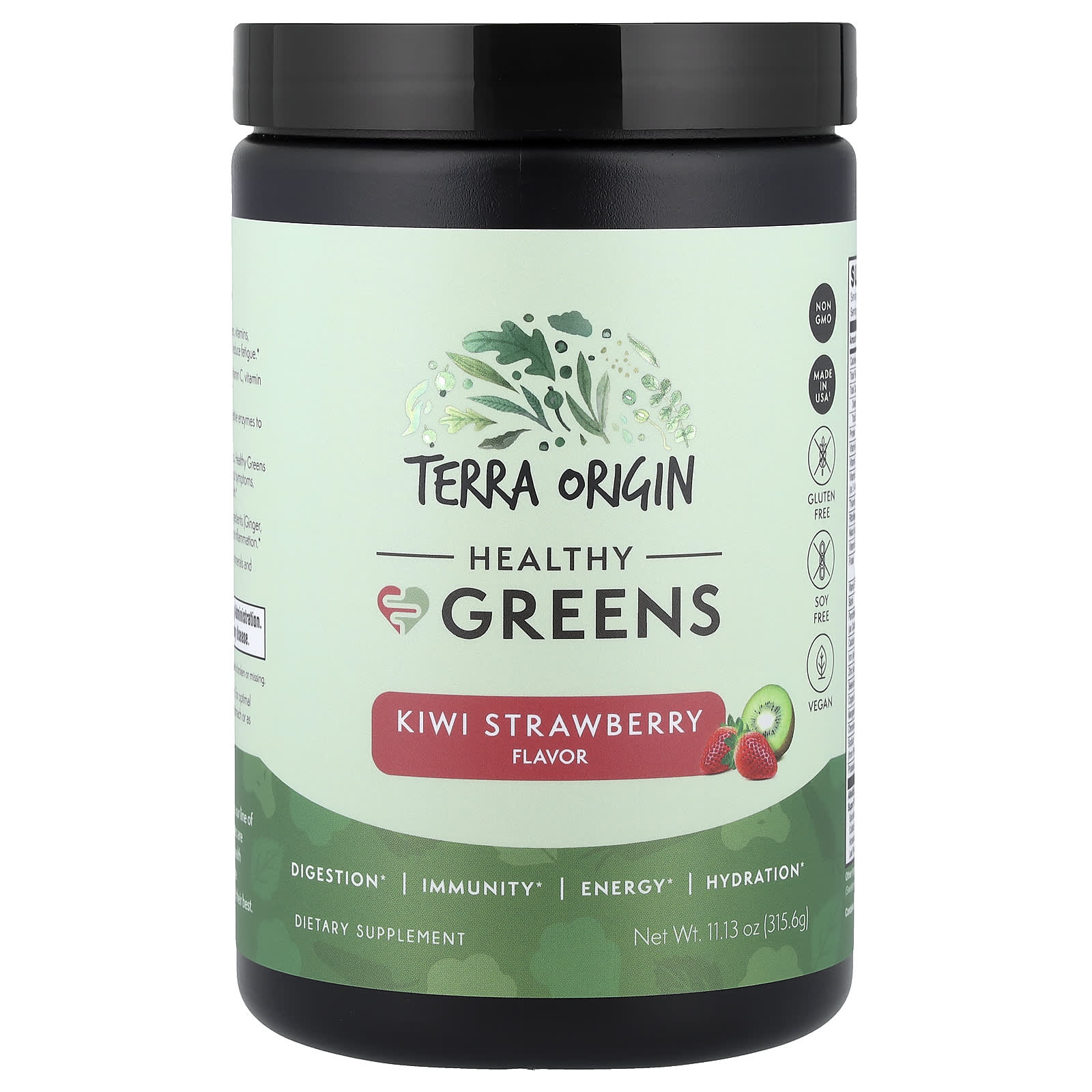 Terra Origin, Healthy Greens, Kiwi Strawberry, 11.13 oz (315.6 g) - Image 1