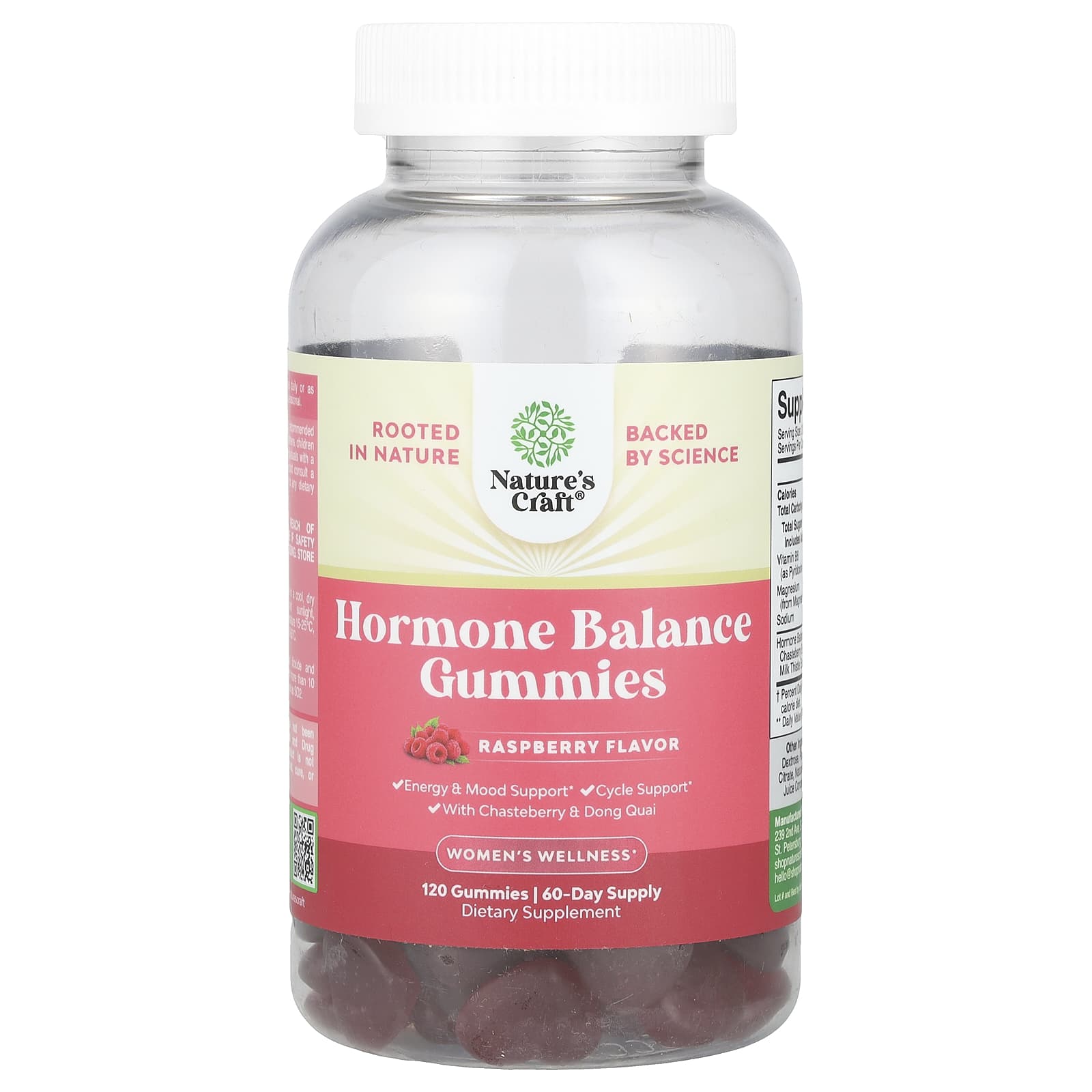Nature's Craft, Women's Wellness, Hormone Balance Gummies, Raspberry, 120 Gummies - Image 1