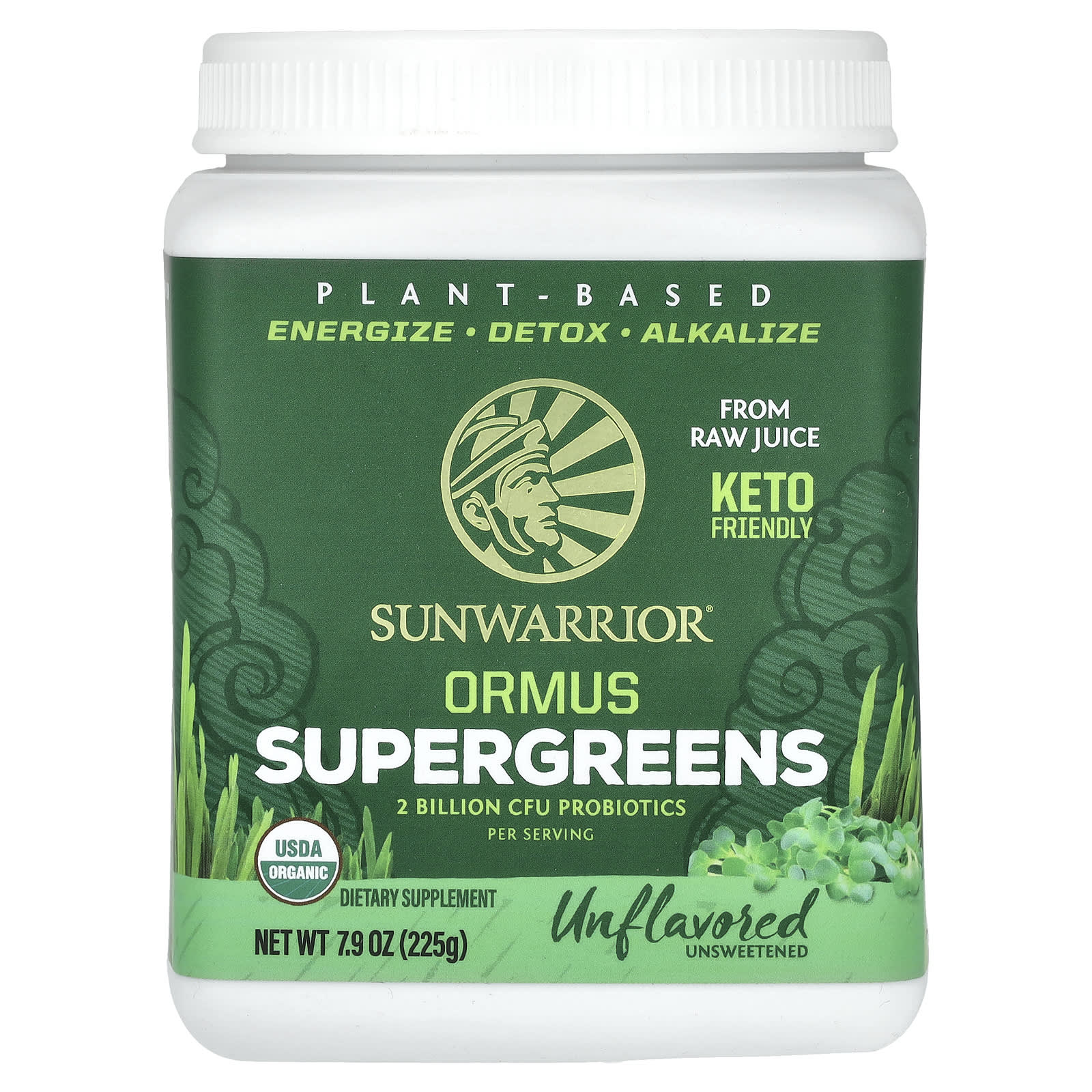 Sunwarrior, Ormus Supergreens, Unflavored , 7.9 oz (225 g) - Image 1