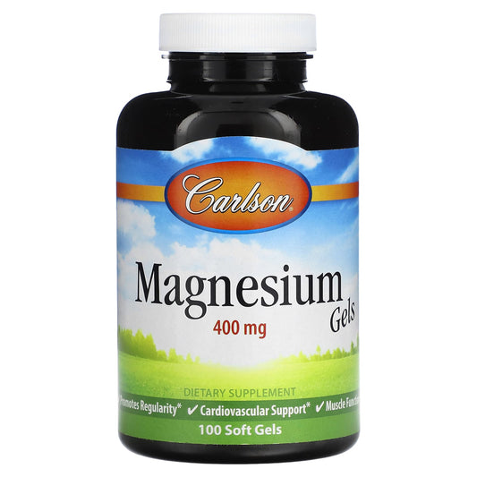 Carlson Magnesium Gels with 400mg of Essential Magnesium - 100 Soft Gels - Image 1
