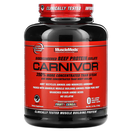 MuscleMeds, Carnivor, Bioengineered Beef Protein Isolate, Fruity Cereal, 3.8 lbs (1,736 g) - Image 1