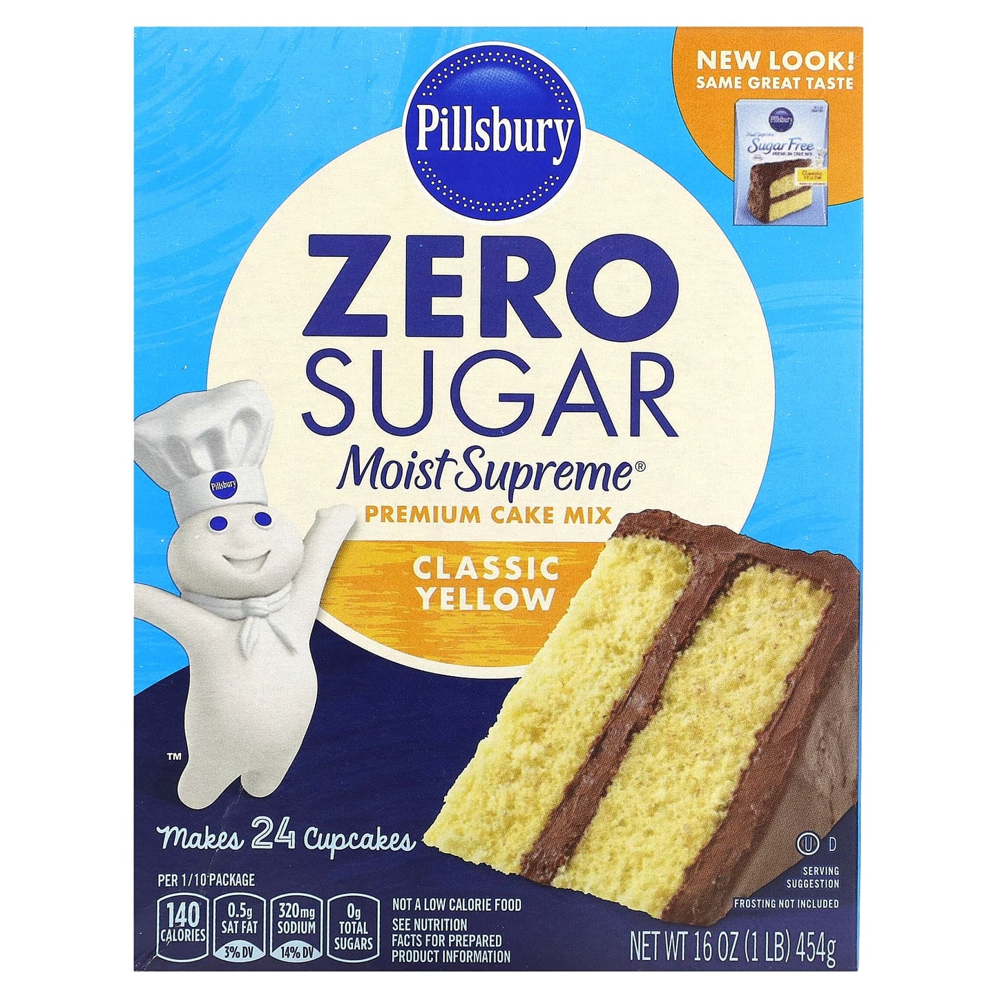 Pillsbury, Zero Sugar, Premium Cake Mix, Classic Yellow, 16 oz (454 g) - Image 1