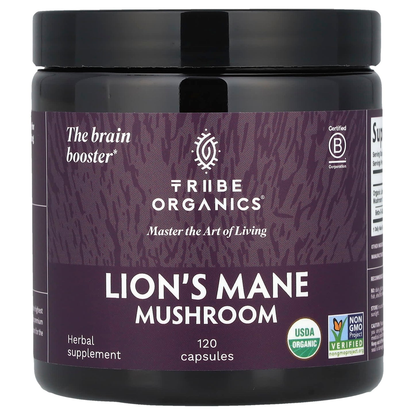 Tribe Organics, Lion's Mane Mushroom, 120 Capsules - Image 1