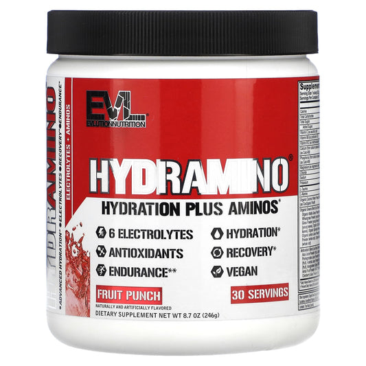 EVLution Nutrition HydrAmino Fruit Punch - Advanced Hydration & Endurance Supplement - Image 1