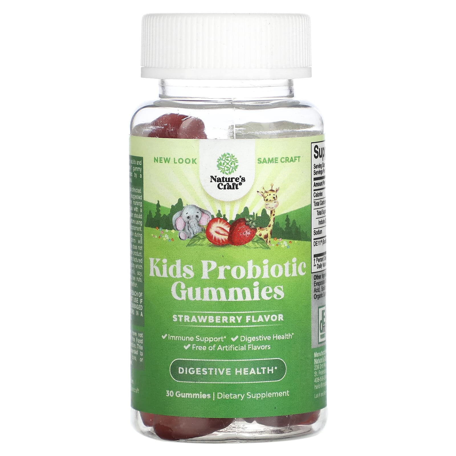 Nature's Craft, Kids Probiotic Gummies, Strawberry, 8.33 mg (2.5 Billion CFU), 30 Gummies - Image 1