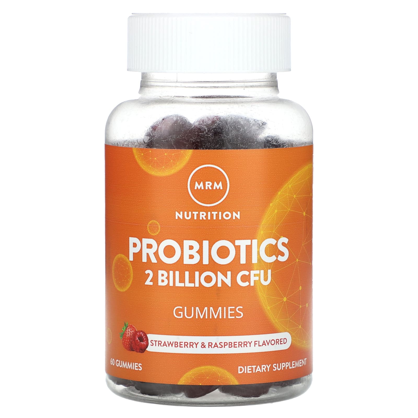 MRM Nutrition, Probiotics Gummies, Strawberry & Raspberry, 60 Gummies (1 Billion CFU per Gummy) - Image 1