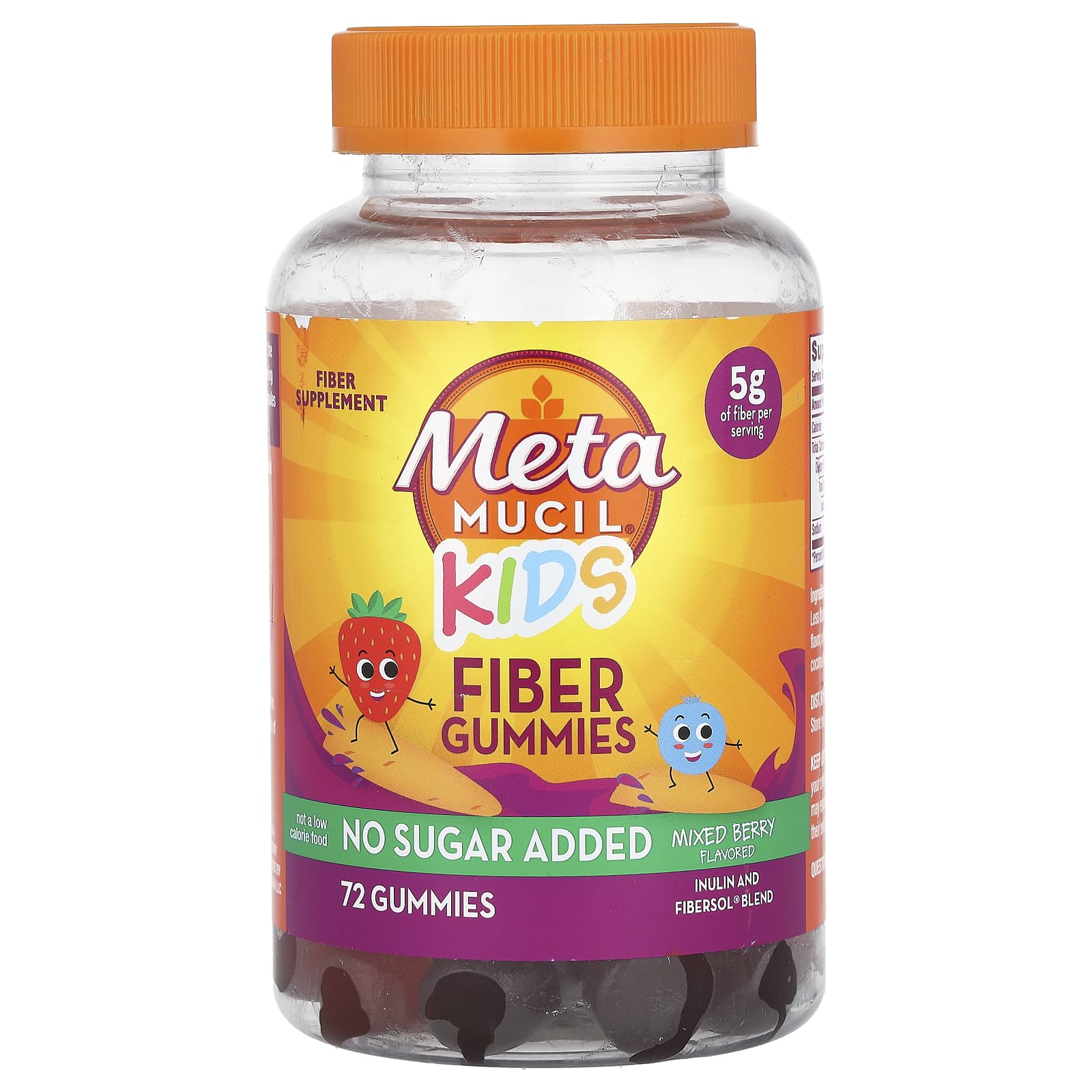 Metamucil, Kids, Fiber Gummies, Mixed Berry, 72 Gummies - Image 1