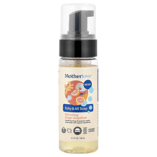 Motherlove, Baby & All Soap, Refreshing Ginger Grapefruit , 5.7 fl oz (168 ml) - Image 1