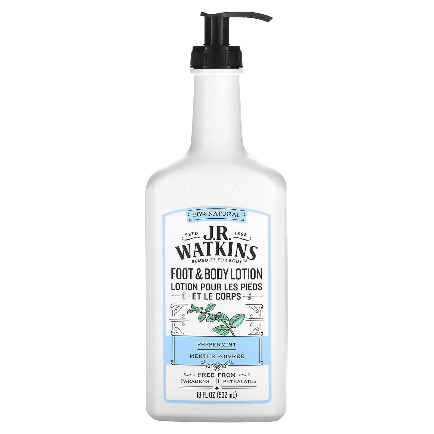 Peppermint Foot & Body Lotion by J R Watkins - 98% Natural - Image 1