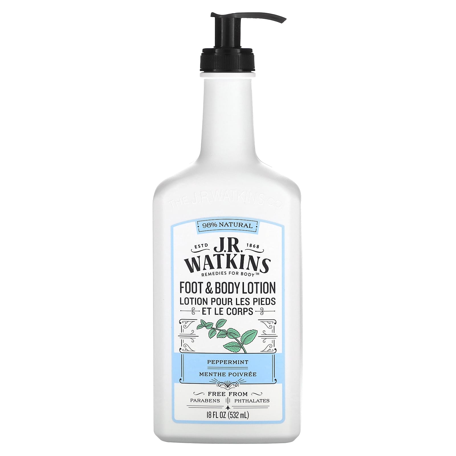 Peppermint Foot & Body Lotion by J R Watkins - 98% Natural - Image 1