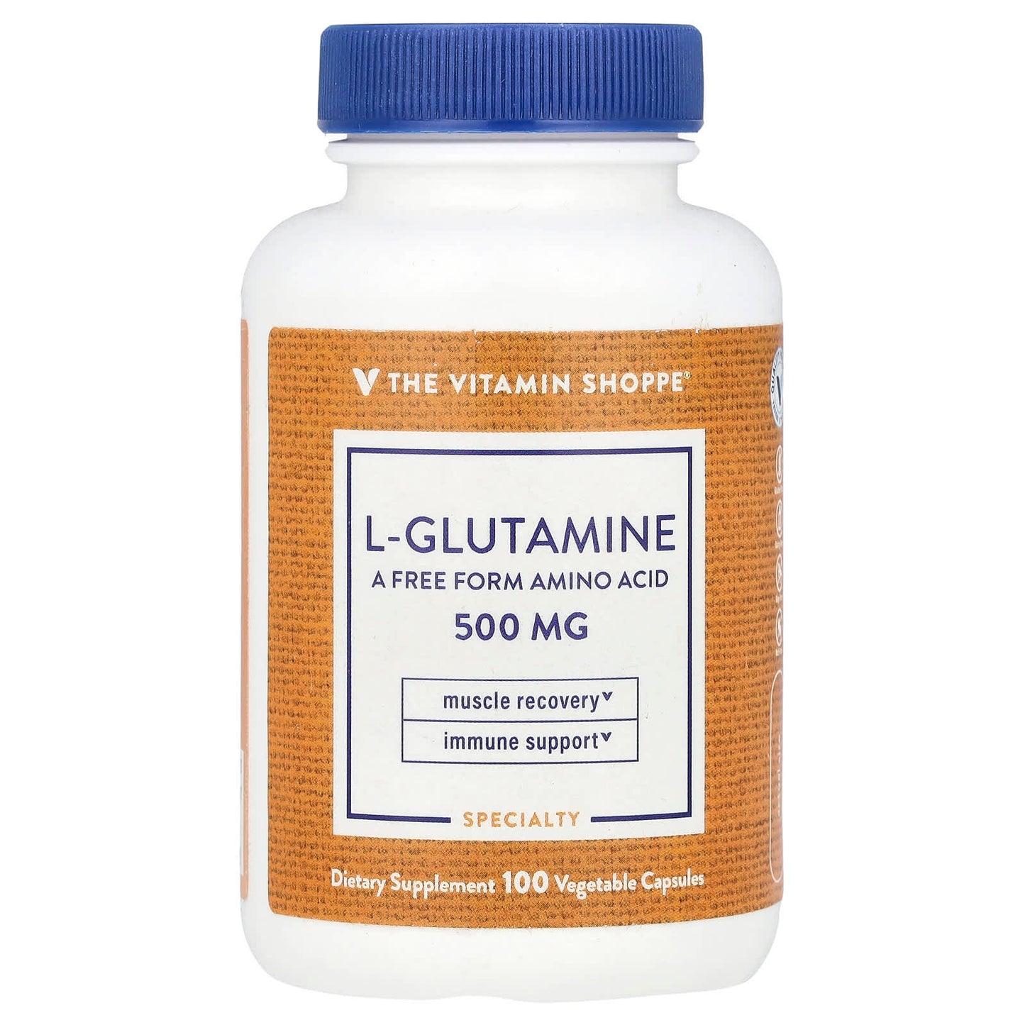 The Vitamin Shoppe, L-Glutamine, 500 mg, 100 Vegetable Capsules - Image 1