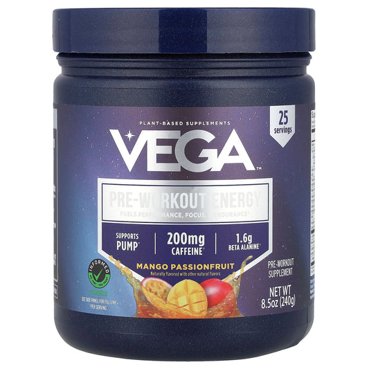 Vega, Pre-Workout Energy, Mango Passionfruit, 8.5 oz (240 g) - Image 1