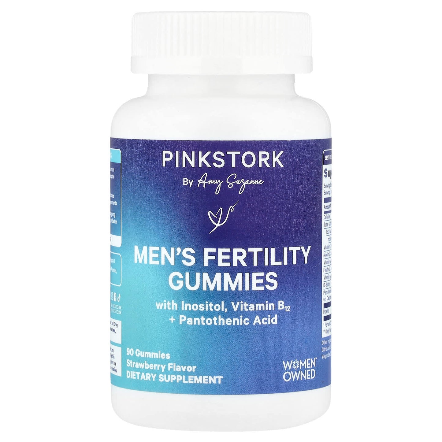 Pink Stork, Men's Fertility Gummies, Strawberry , 90 Gummies - Image 1