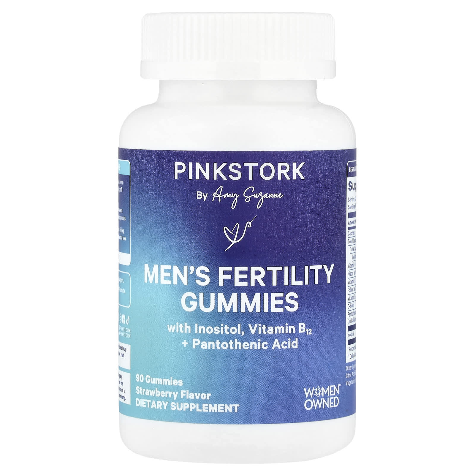 Pink Stork, Men's Fertility Gummies, Strawberry , 90 Gummies - Image 1