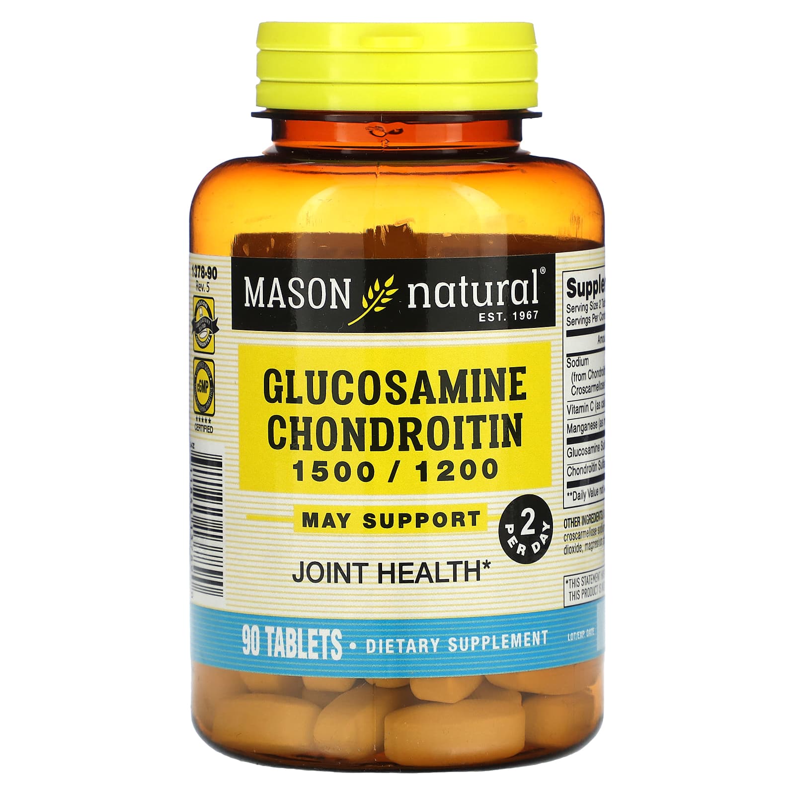 Mason Natural, Glucosamine Chondroitin, 90 Tablets - Image 1