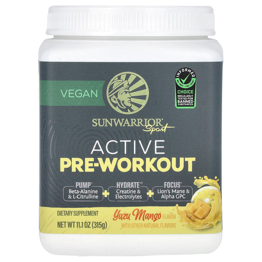 Sunwarrior, Sport, Active Pre-Workout, Yuzu Mango, 11.1 oz (315 g) - Image 1