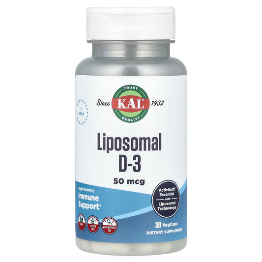 KAL, Liposomal D-3, High Potency, 50 mcg, 30 VegCaps - Image 1