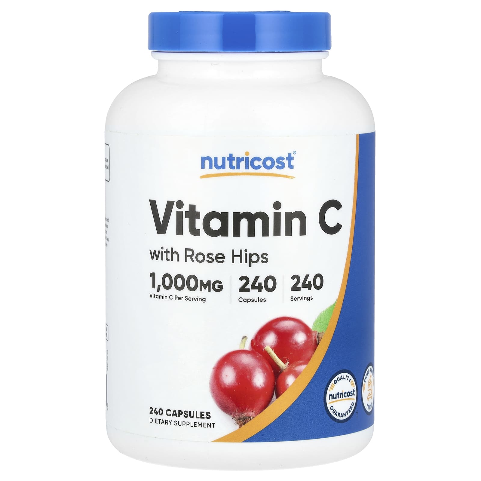 Nutricost, Vitamin C with Rose Hips, 1,000 mg, 240 Capsules - Image 1