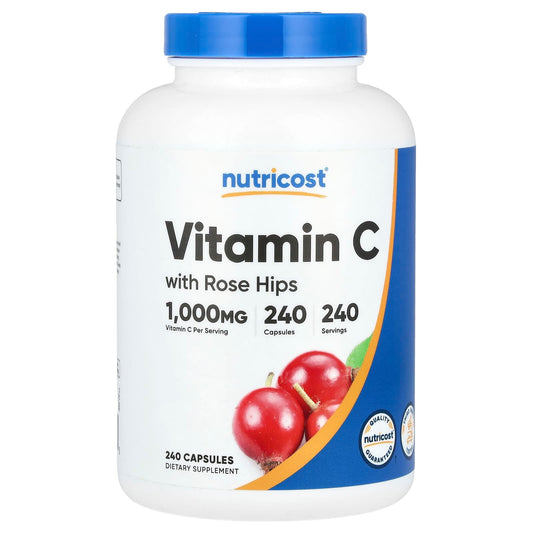 Nutricost, Vitamin C with Rose Hips, 1,000 mg, 240 Capsules - Image 1