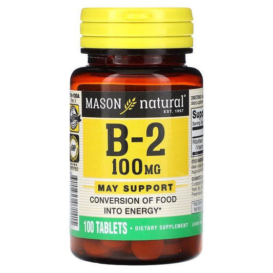 Mason Natural, Vitamin B-2, 100 mg , 100 Tablets - Image 1